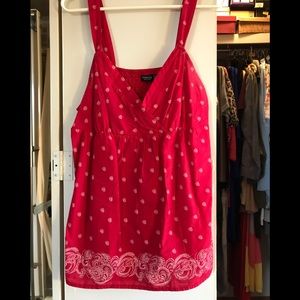 Red Bandana Print Babydoll Top